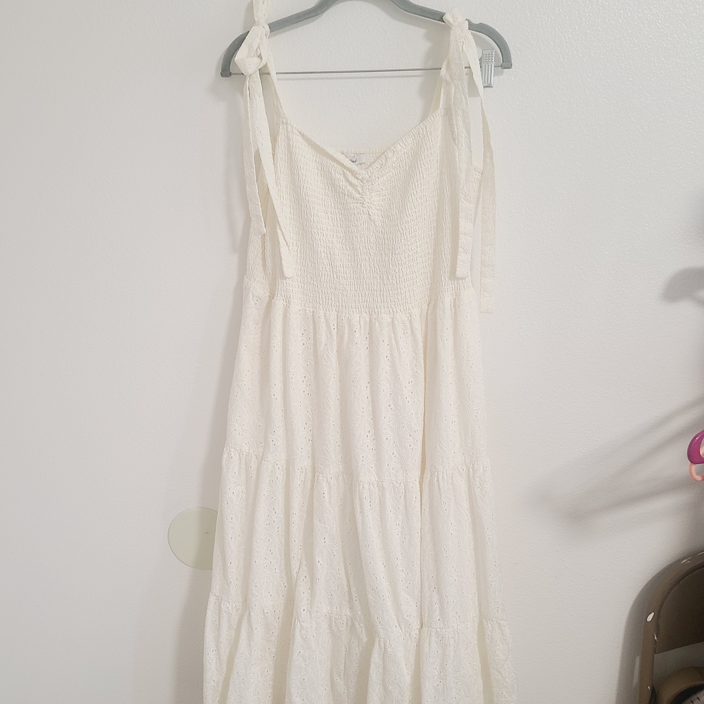 NWT Madewell Eyelet Lucie Tiered Cream Dress